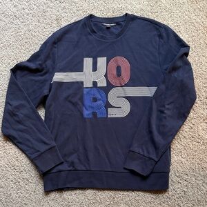 Michael Kors Men's Sweater in Navy with Graphic Design